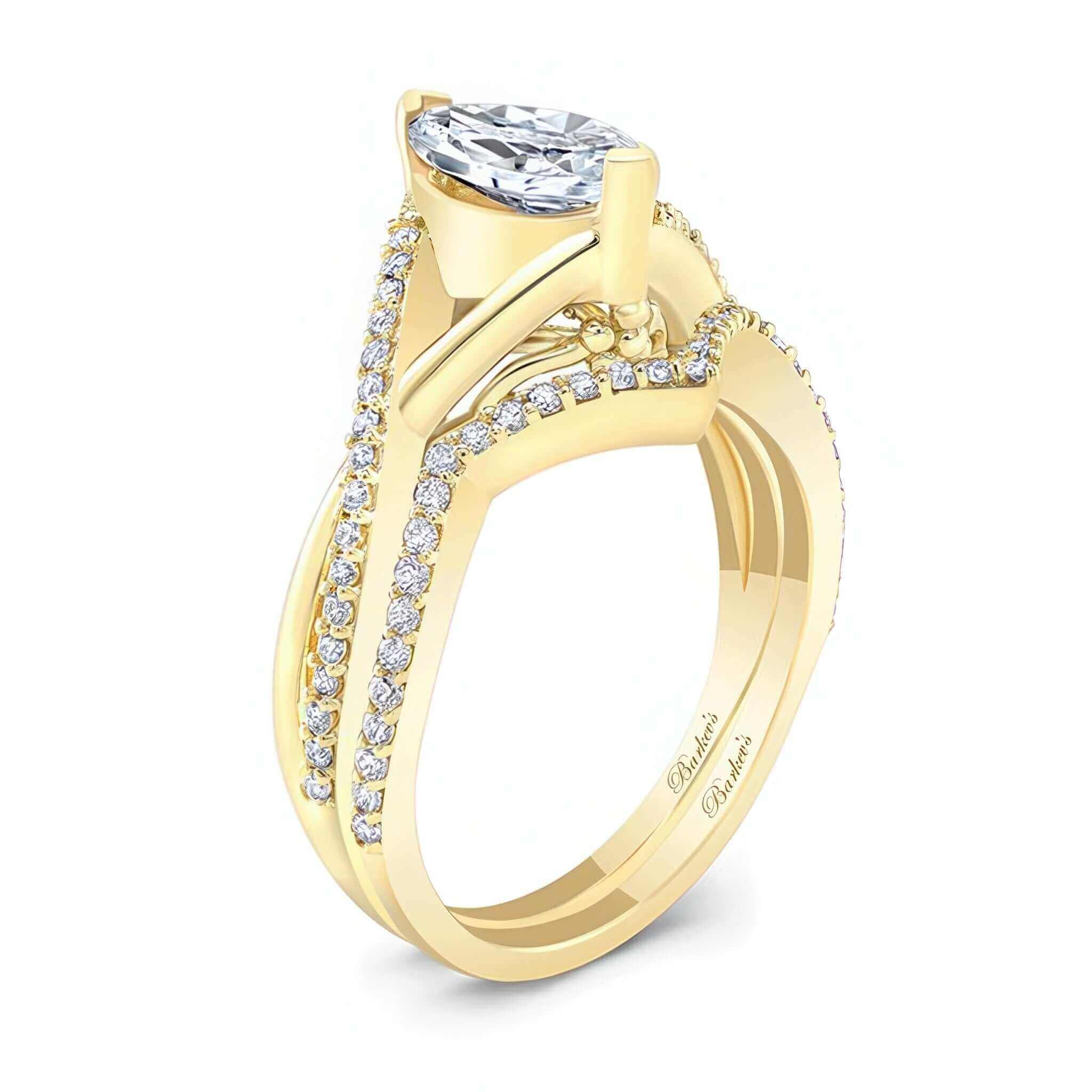 3 Carat Marquise Moissanite Ring Set