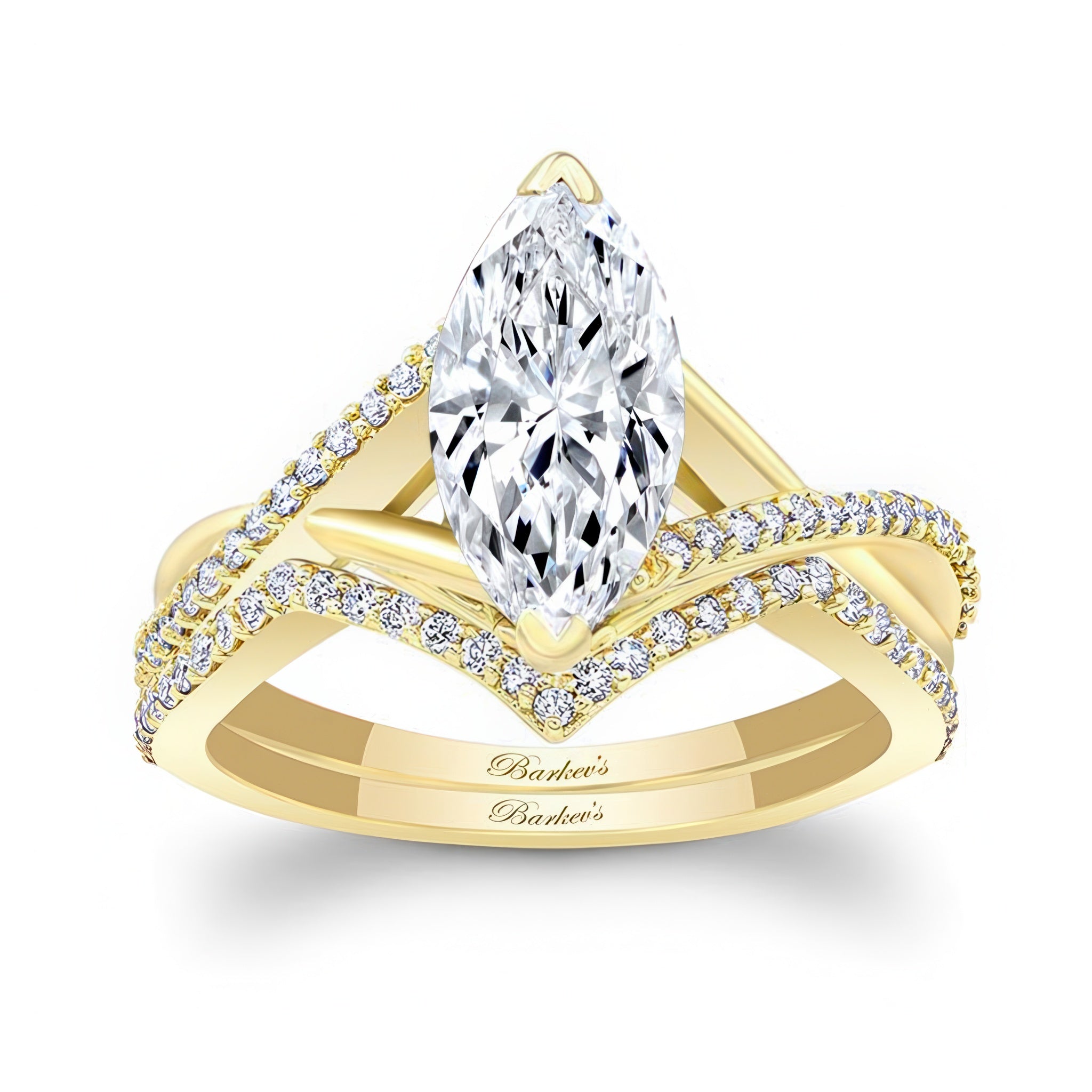 3 Carat Marquise Lab Grown Diamond Ring Set