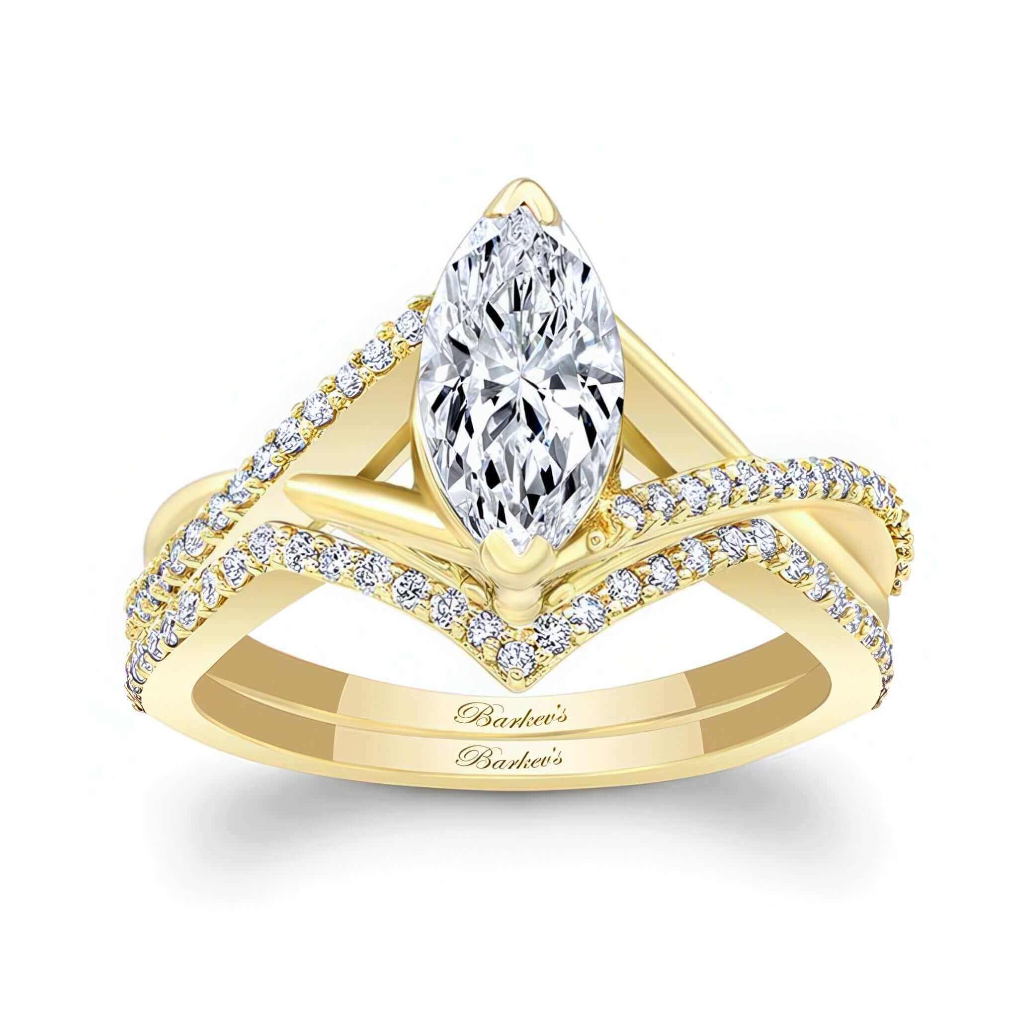 1 Carat Marquise Diamond Ring Set