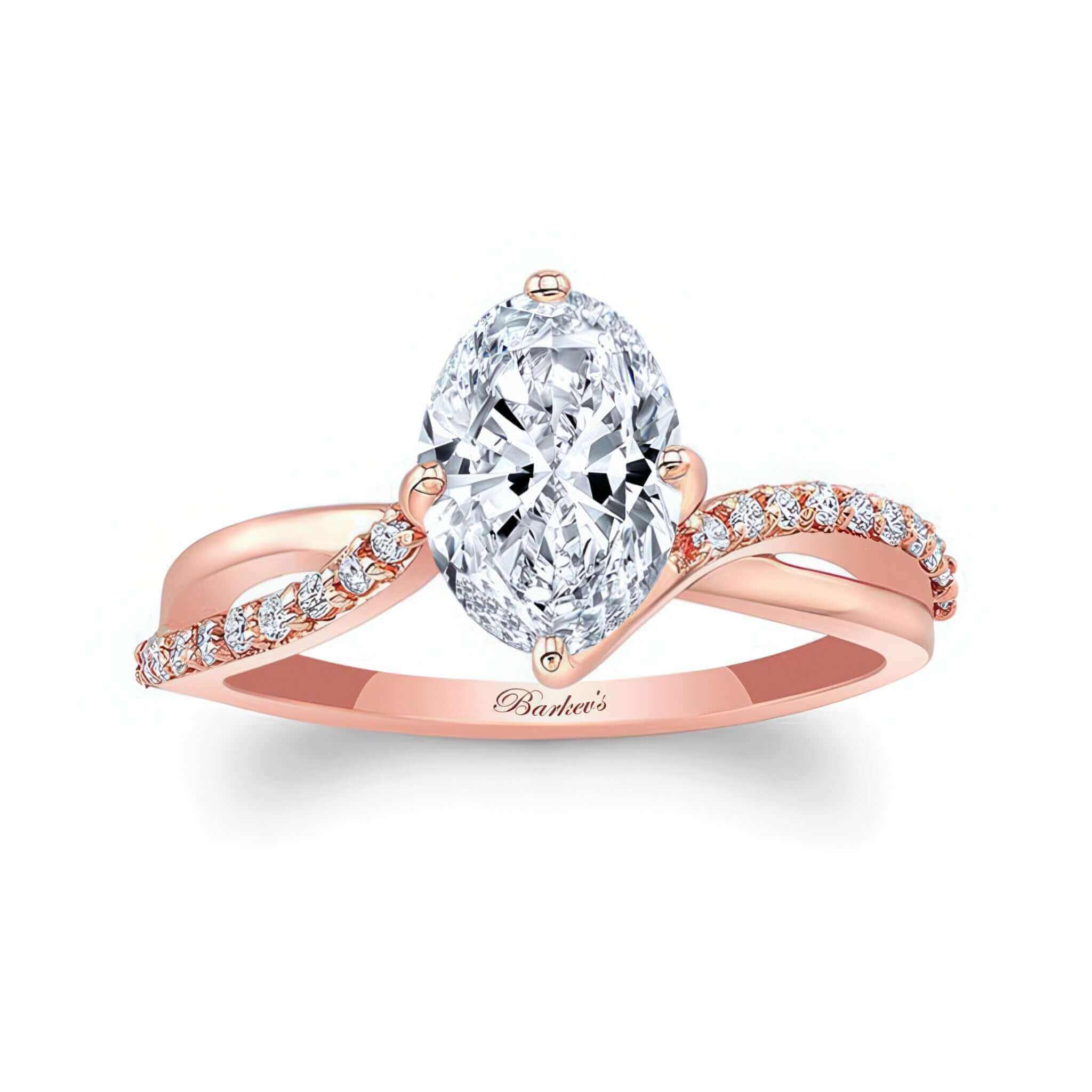Oval Moissanite Engagement Ring With Twisted Band