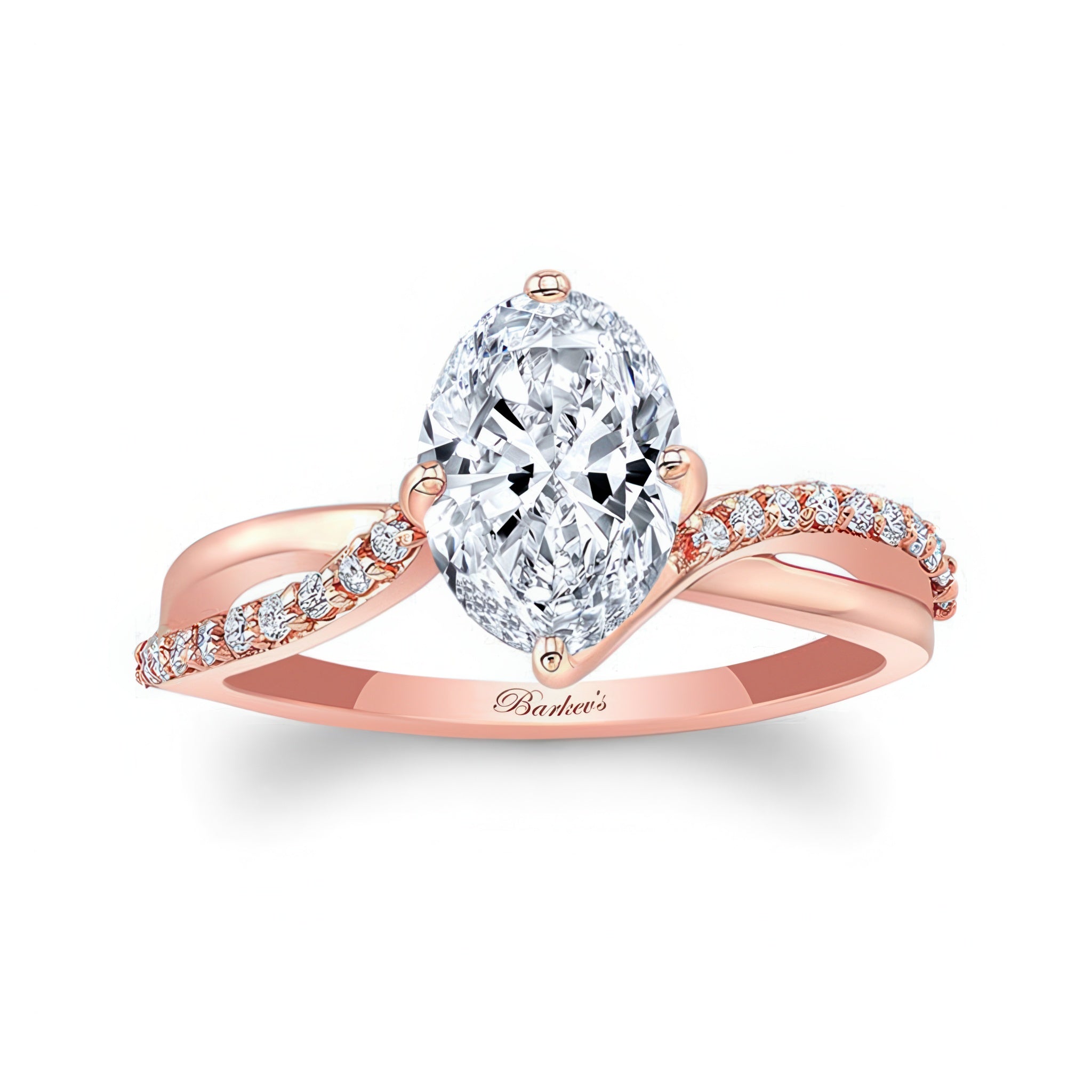 Oval Lab Grown Diamond Engagement Ring With Twisted Band
