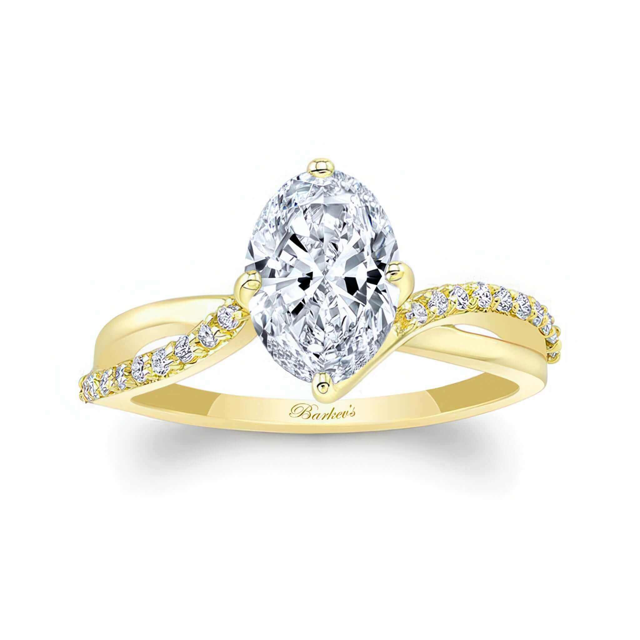 Oval Moissanite Engagement Ring With Twisted Band