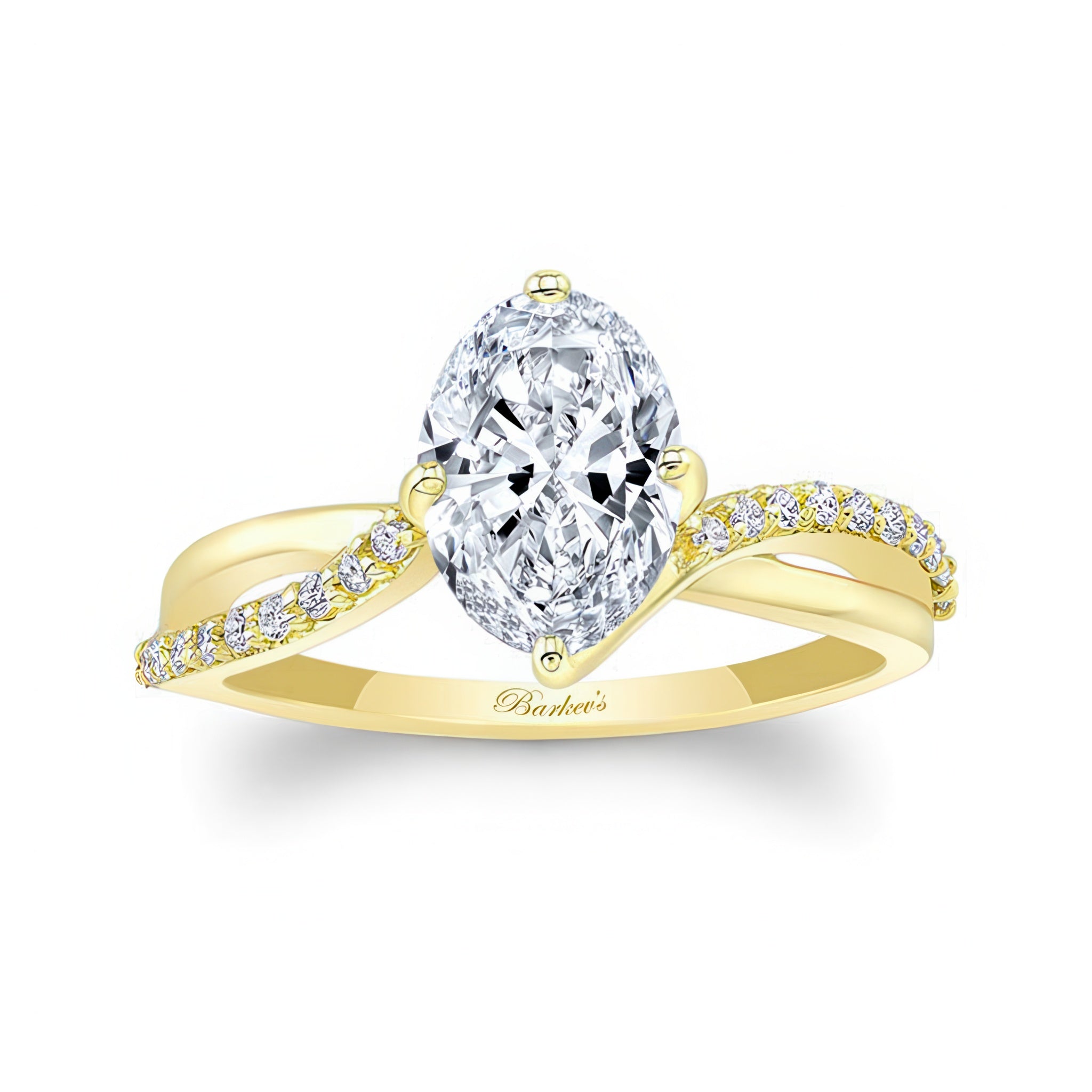 Oval Lab Grown Diamond Engagement Ring With Twisted Band