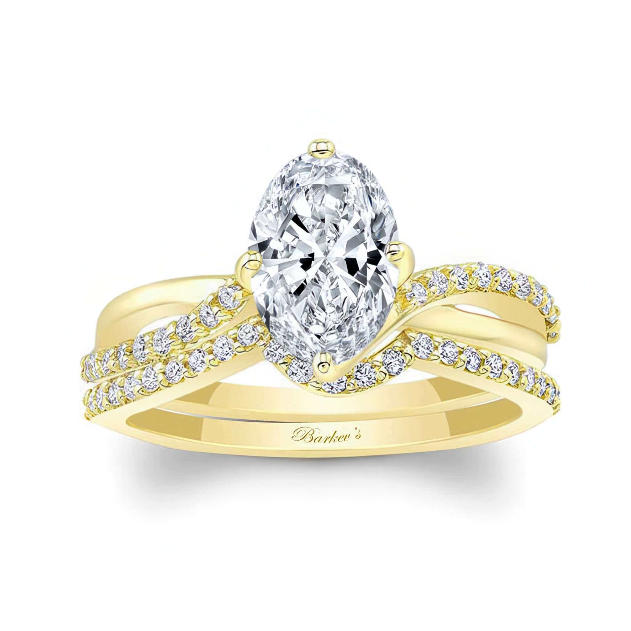 Oval Moissanite Twist Bridal Set