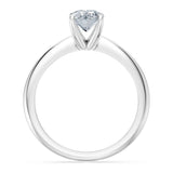 1 Carat Oval Solitaire Diamond Ring with a prong set oval diamond on a shiny gold shank.