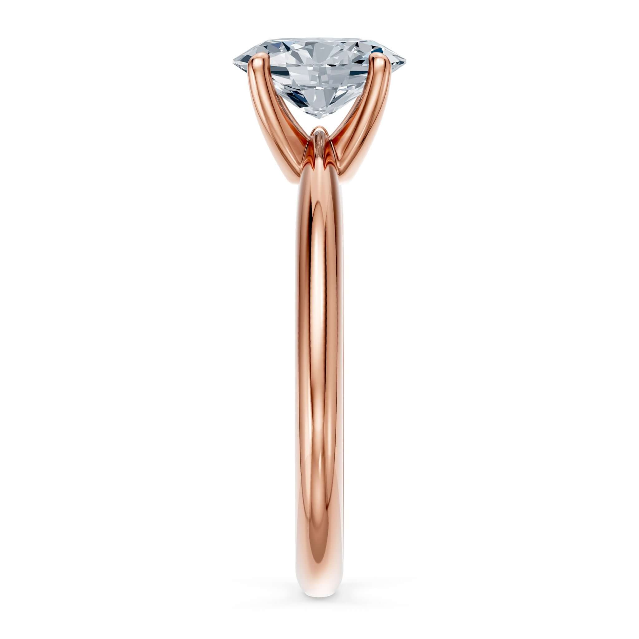 1 Carat Oval Solitaire Diamond Ring featuring a prong set oval diamond on a shiny gold shank.