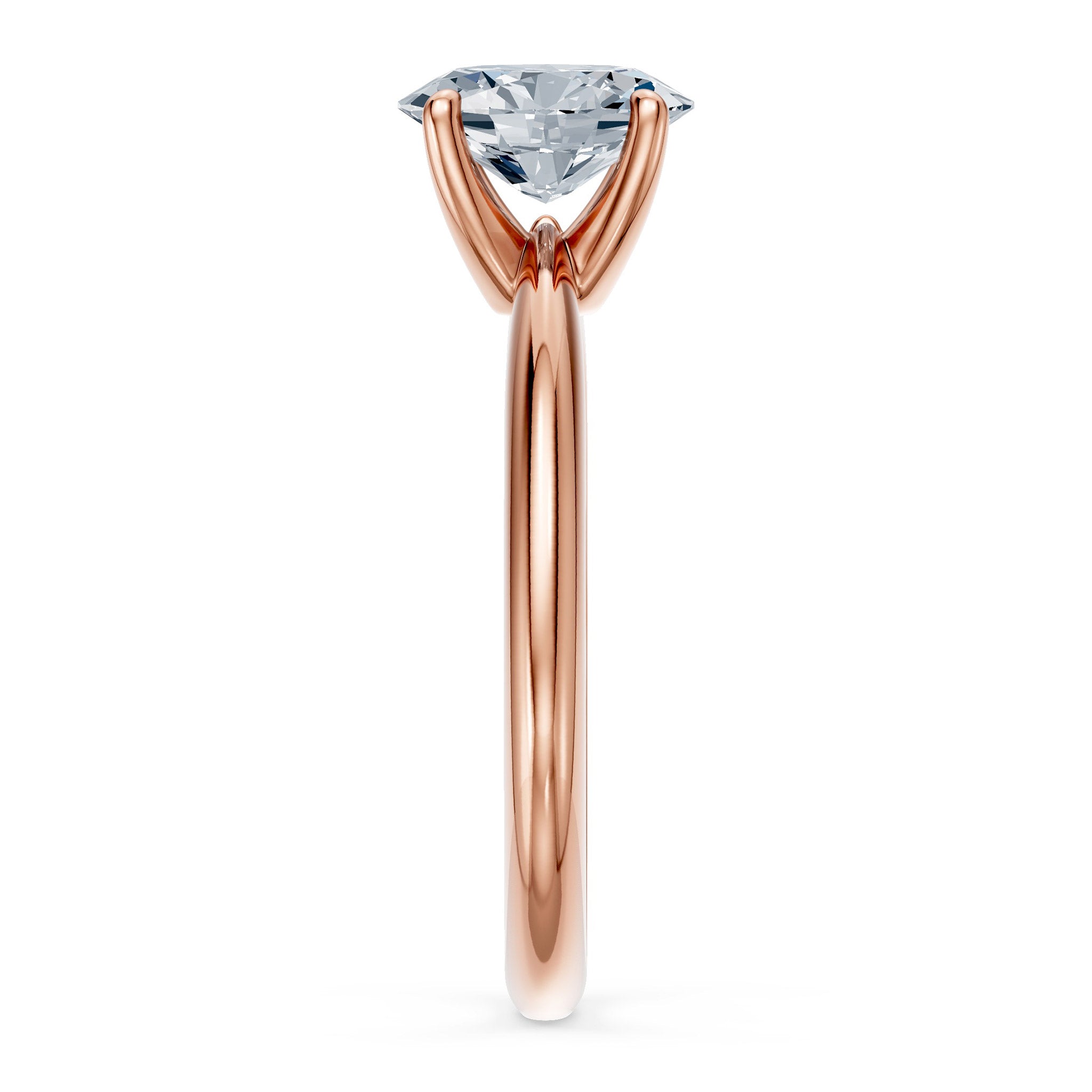 1 Carat Oval Solitaire Diamond Ring featuring a prong set oval diamond on a shiny gold shank.