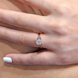 Petite Leaf Diamond Engagement Ring