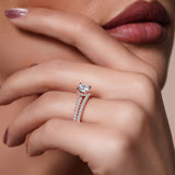 Diamond Halo Wedding Set