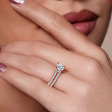 Diamond Halo Wedding Set