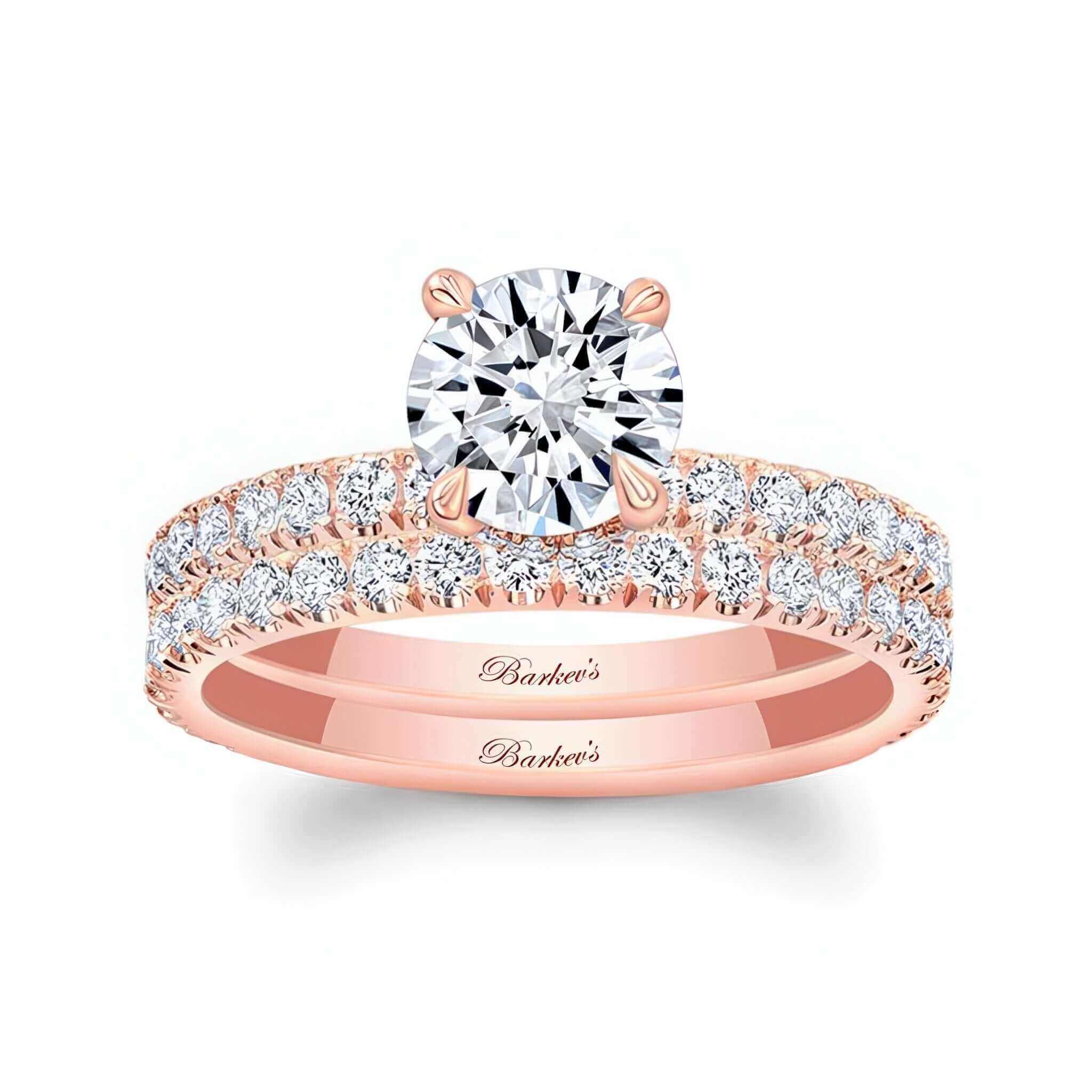 Diamond Halo Wedding Set