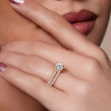Diamond Halo Wedding Set