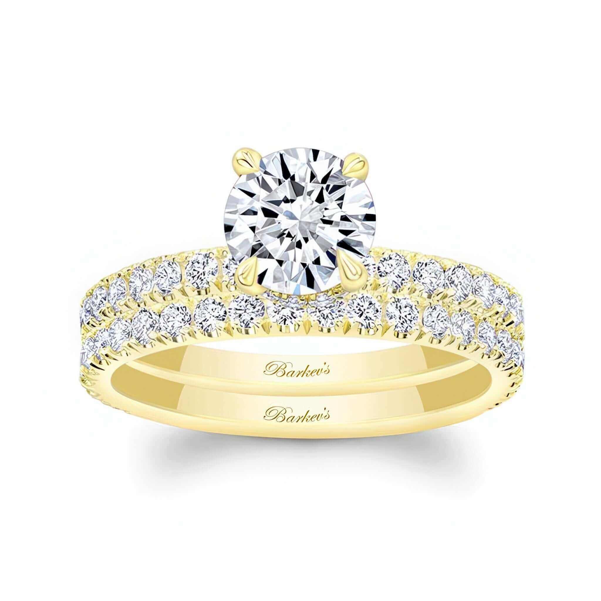 Diamond Halo Wedding Set