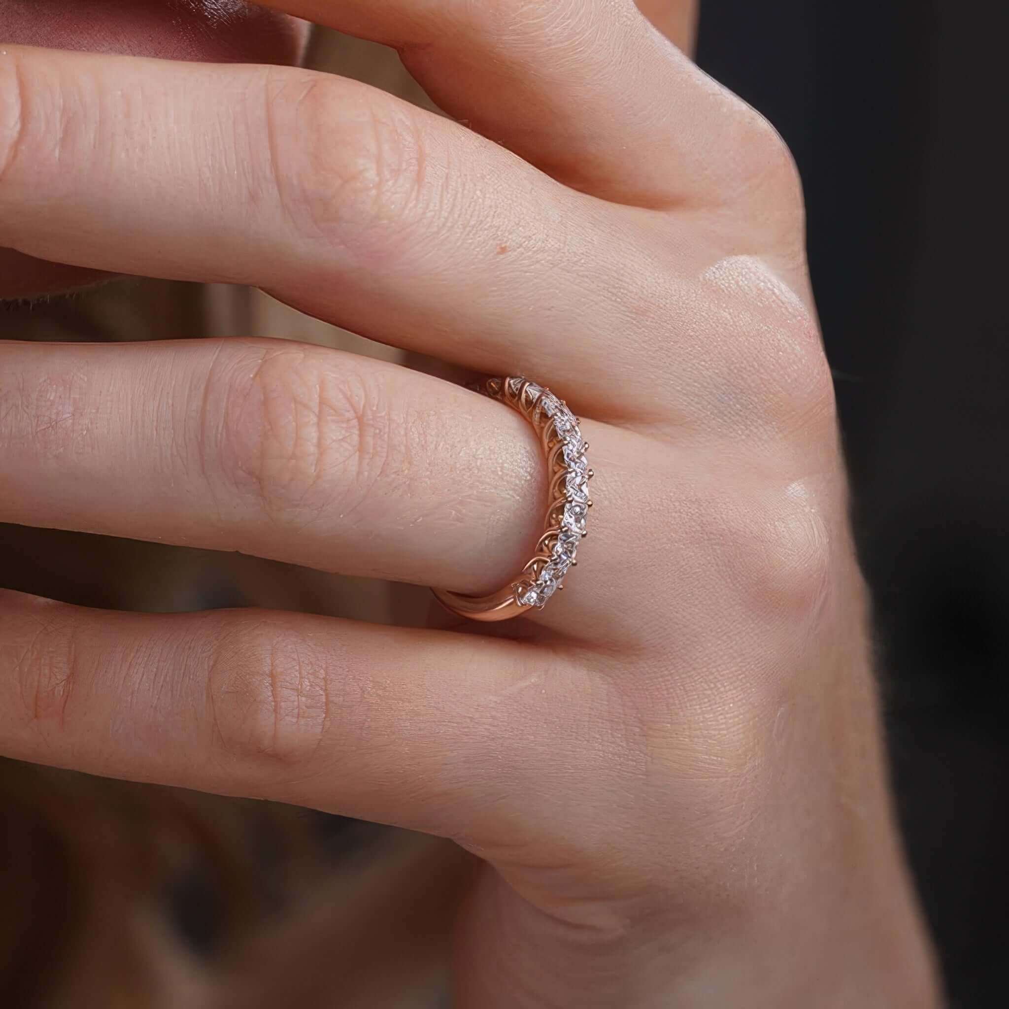 1.3 Carat Princess Cut Diamond Half Eternity Band