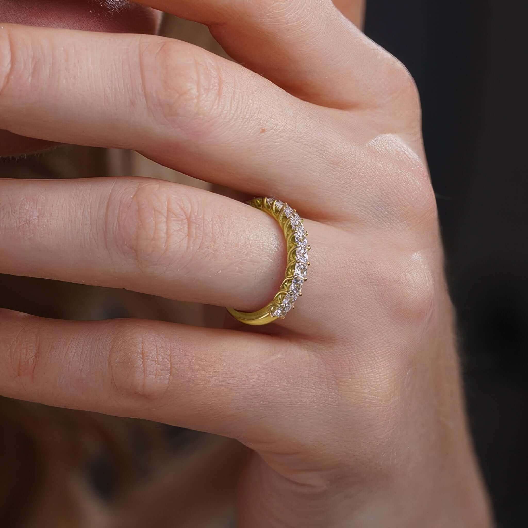 1.3 Carat Princess Cut Diamond Half Eternity Band