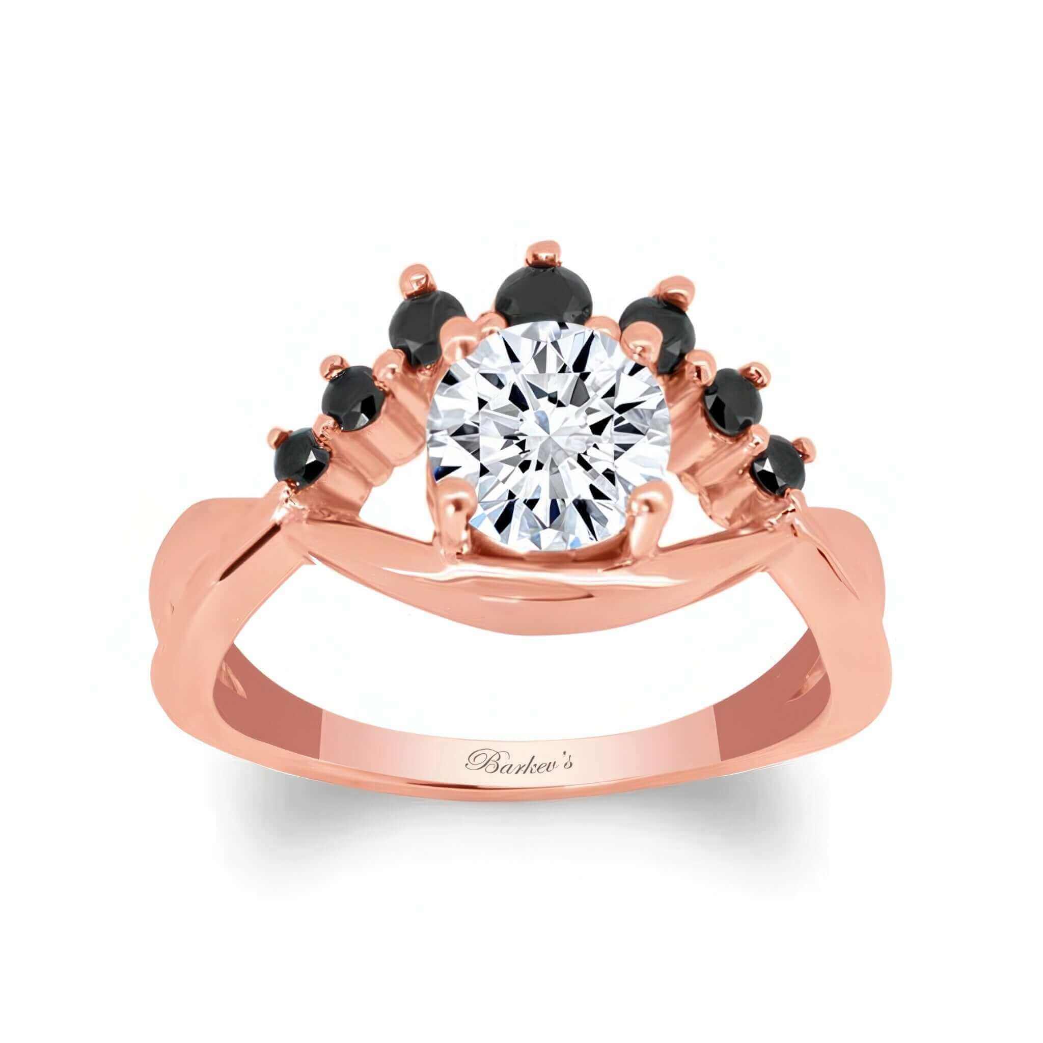 Unique Engagement Ring With Black Diamond Accents