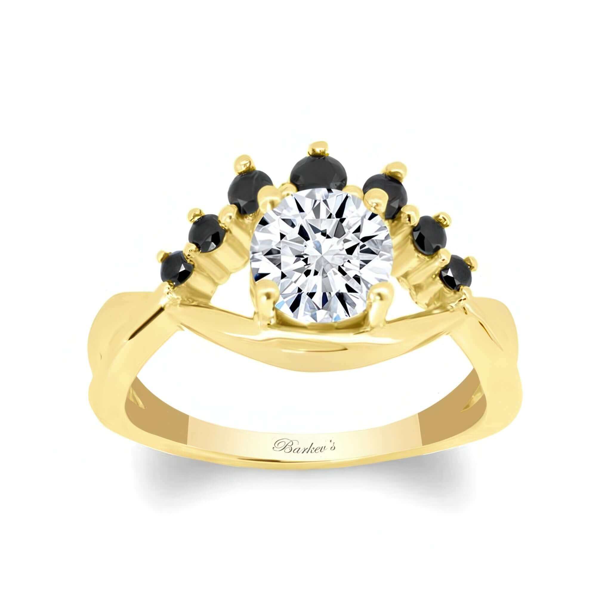 Unique Engagement Ring With Black Diamond Accents