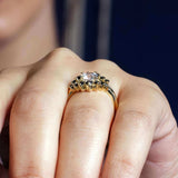 Moissanite Unique Wedding Set With Black Diamond Accents