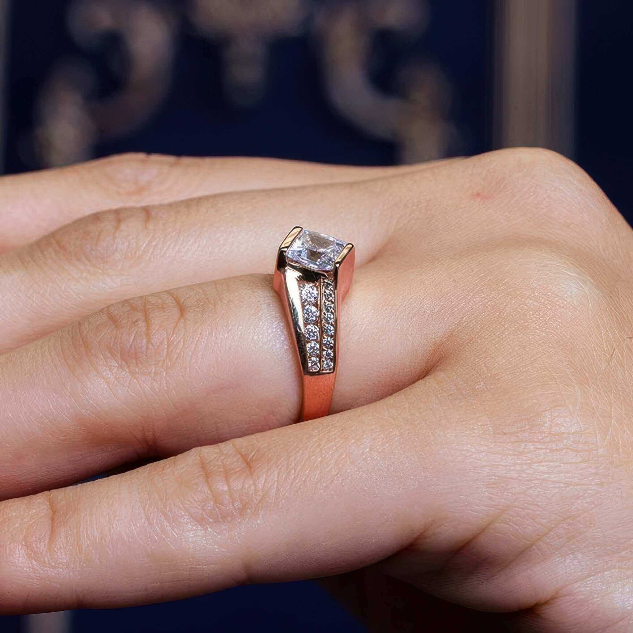 Princess Cut Channel Set Moissanite Ring