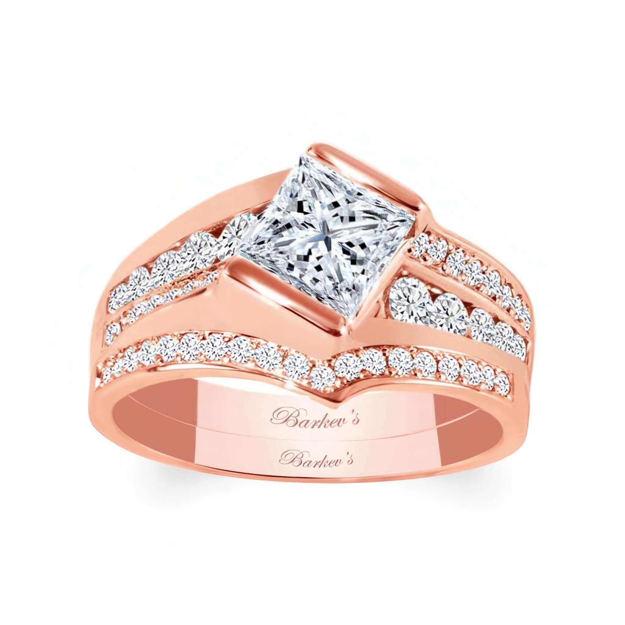 Princess Cut Channel Set Diamond Ring Set
