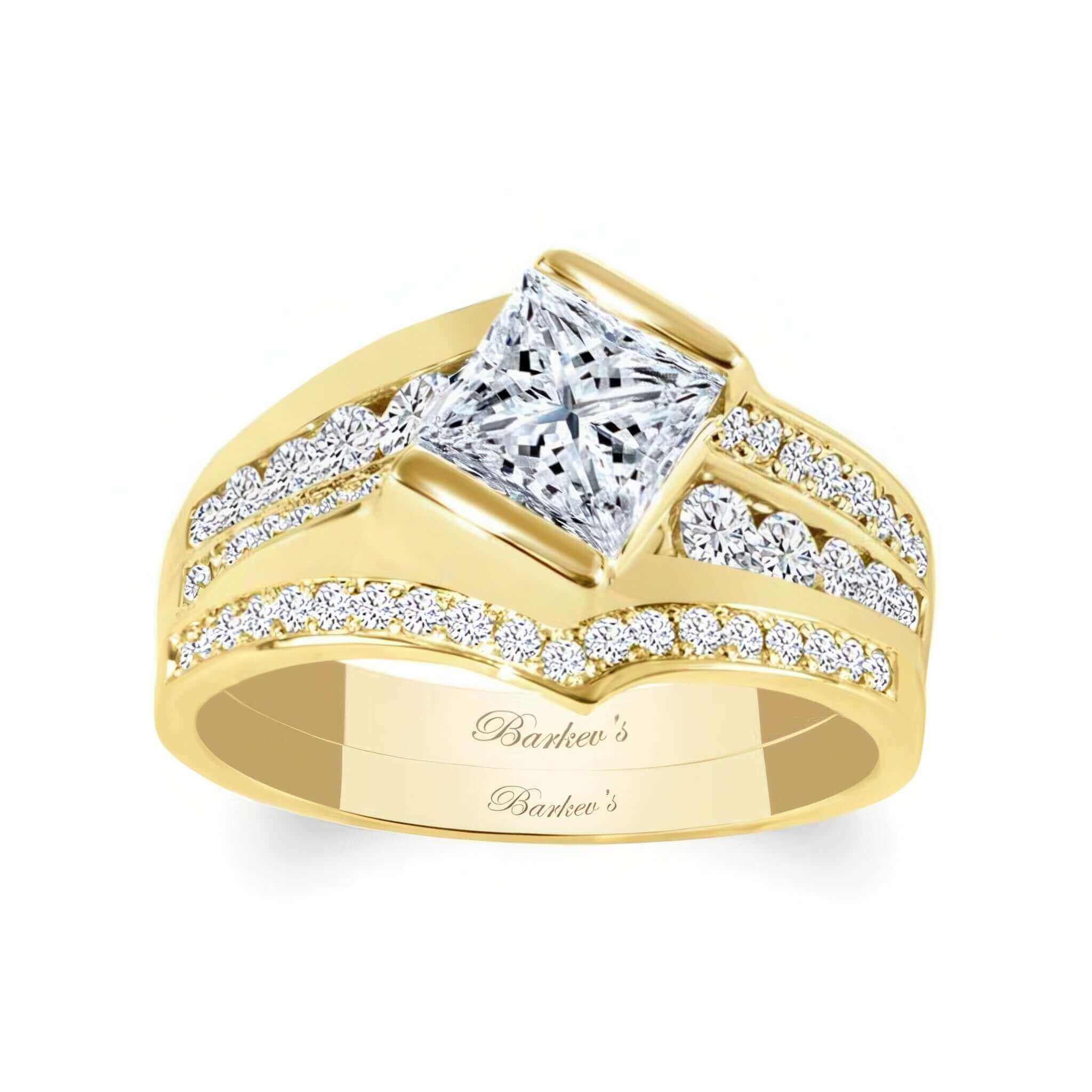 Princess Cut Channel Set Diamond Ring Set