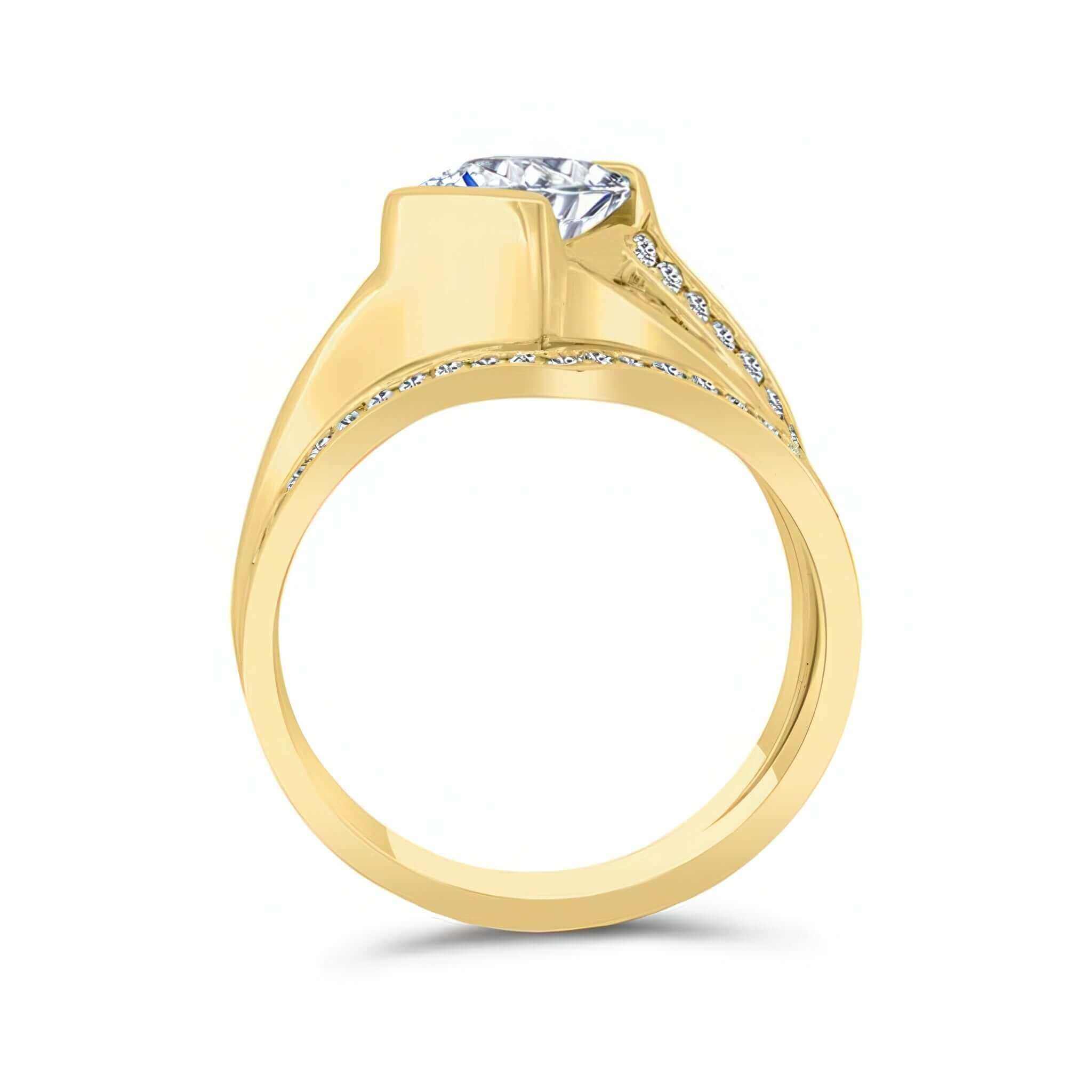 Princess Cut Channel Set Moissanite Ring Set
