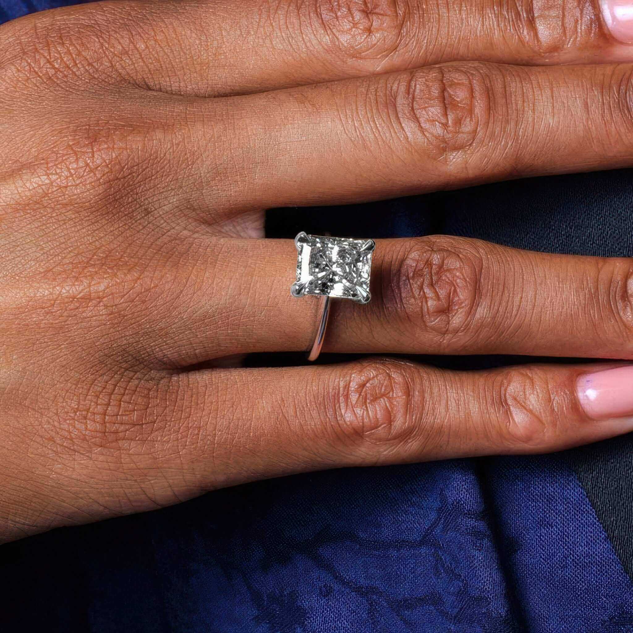 Finger Carat Diamond Band Carat Radiant Cut Diamond Ring