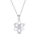 Moissanite Silver Flower Necklace