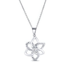 Moissanite Silver Flower Necklace