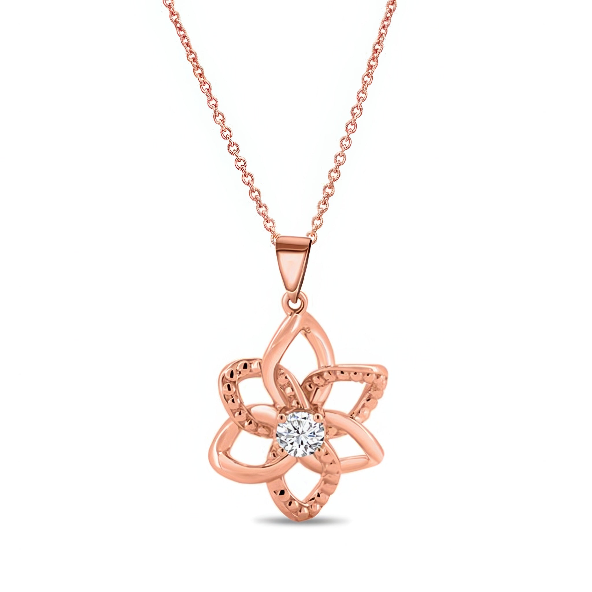 Lab Diamond Flower Necklace