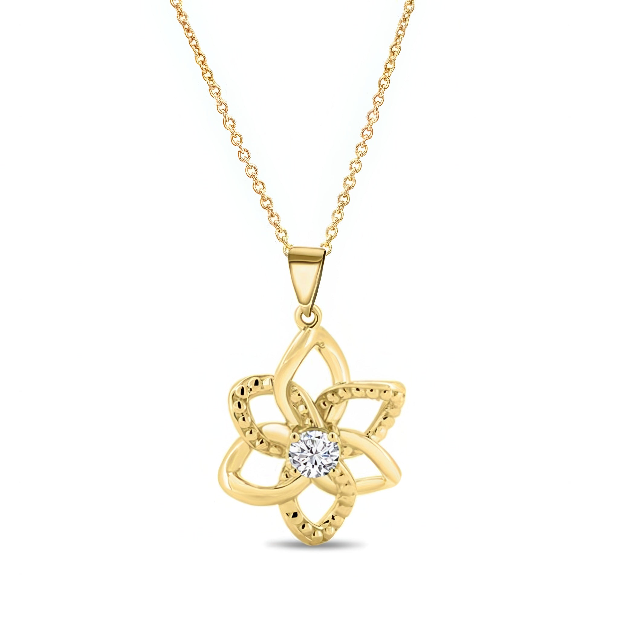 Lab Diamond Flower Necklace