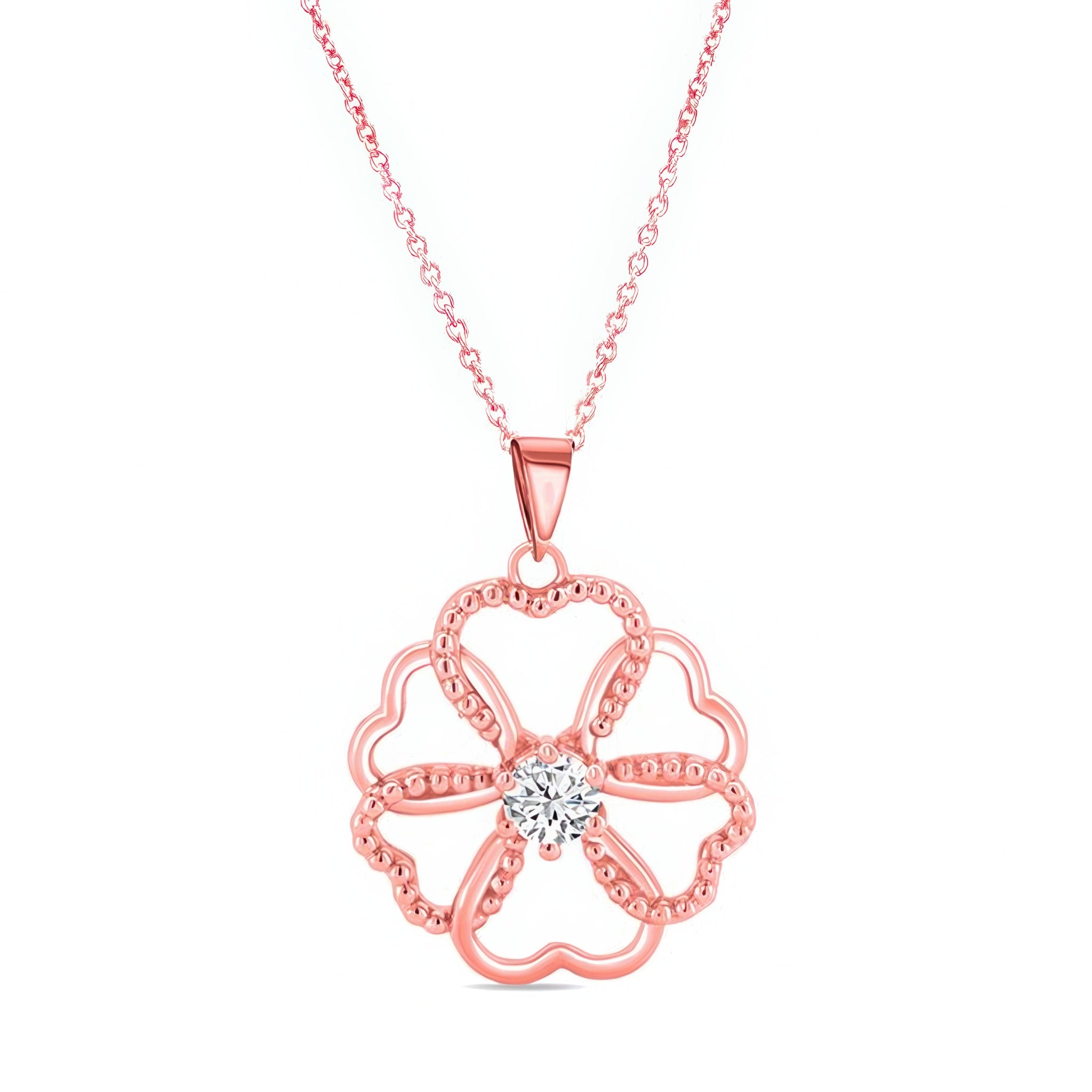Lab Diamond Intertwined Hearts Necklace