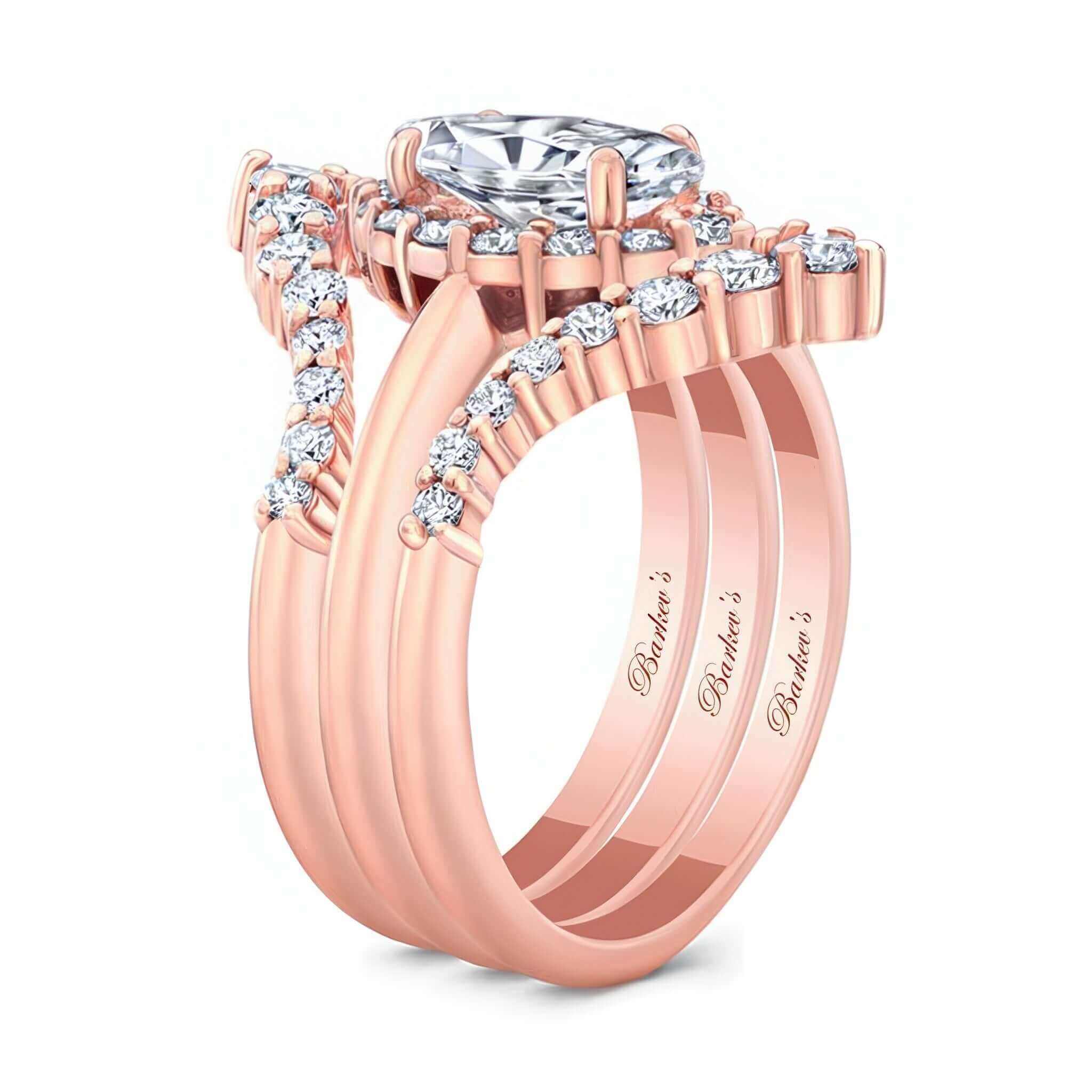 Marquise Cut Diamond Wedding Set With 2 Bands