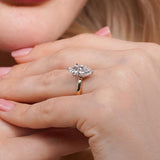 Marquise Lab Diamond Solitaire Engagement Ring