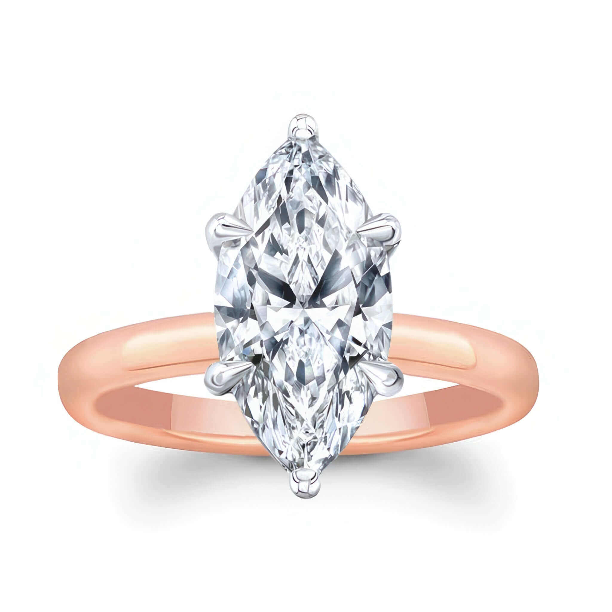 2 Carat Marquise Lab Diamond Solitaire Engagement Ring