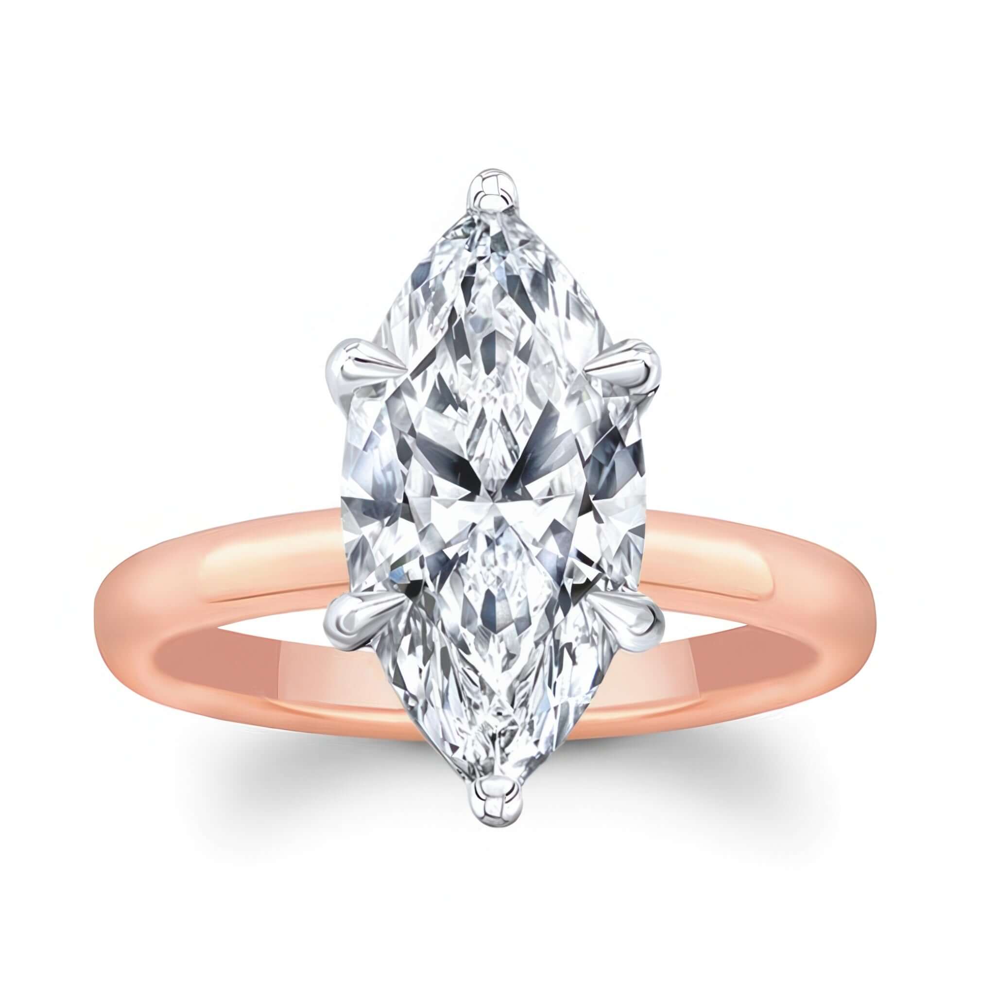 3 Carat Marquise Lab Diamond Solitaire Engagement Ring