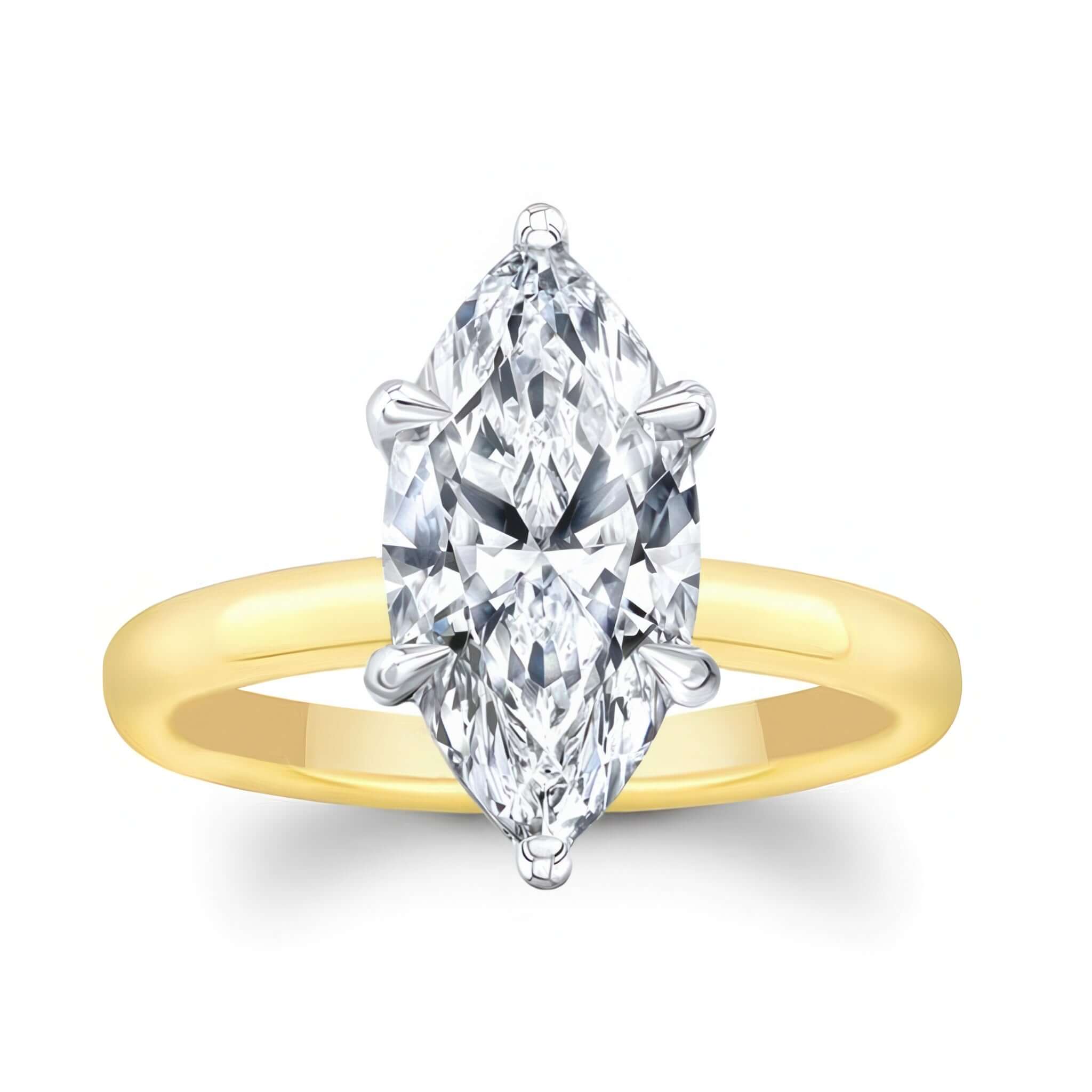 2 Carat Marquise Lab Diamond Solitaire Engagement Ring