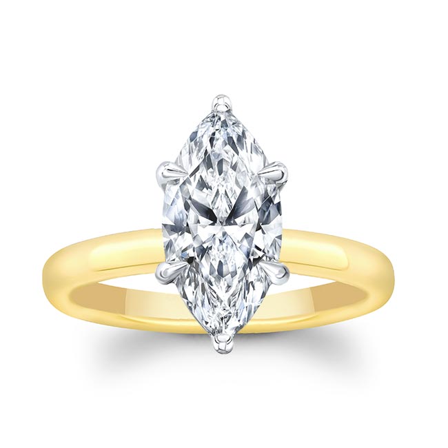 Marquise Lab Diamond Solitaire Engagement Ring