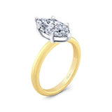Marquise Lab Diamond Solitaire Engagement Ring