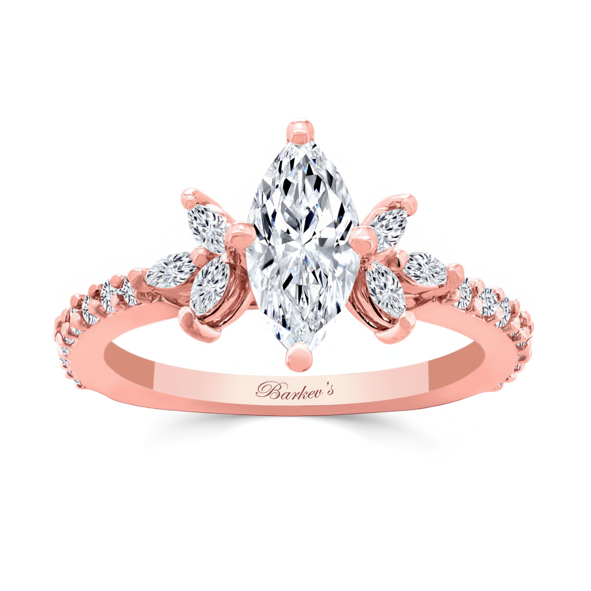 Marquise Cut Lab Diamond Engagement Ring