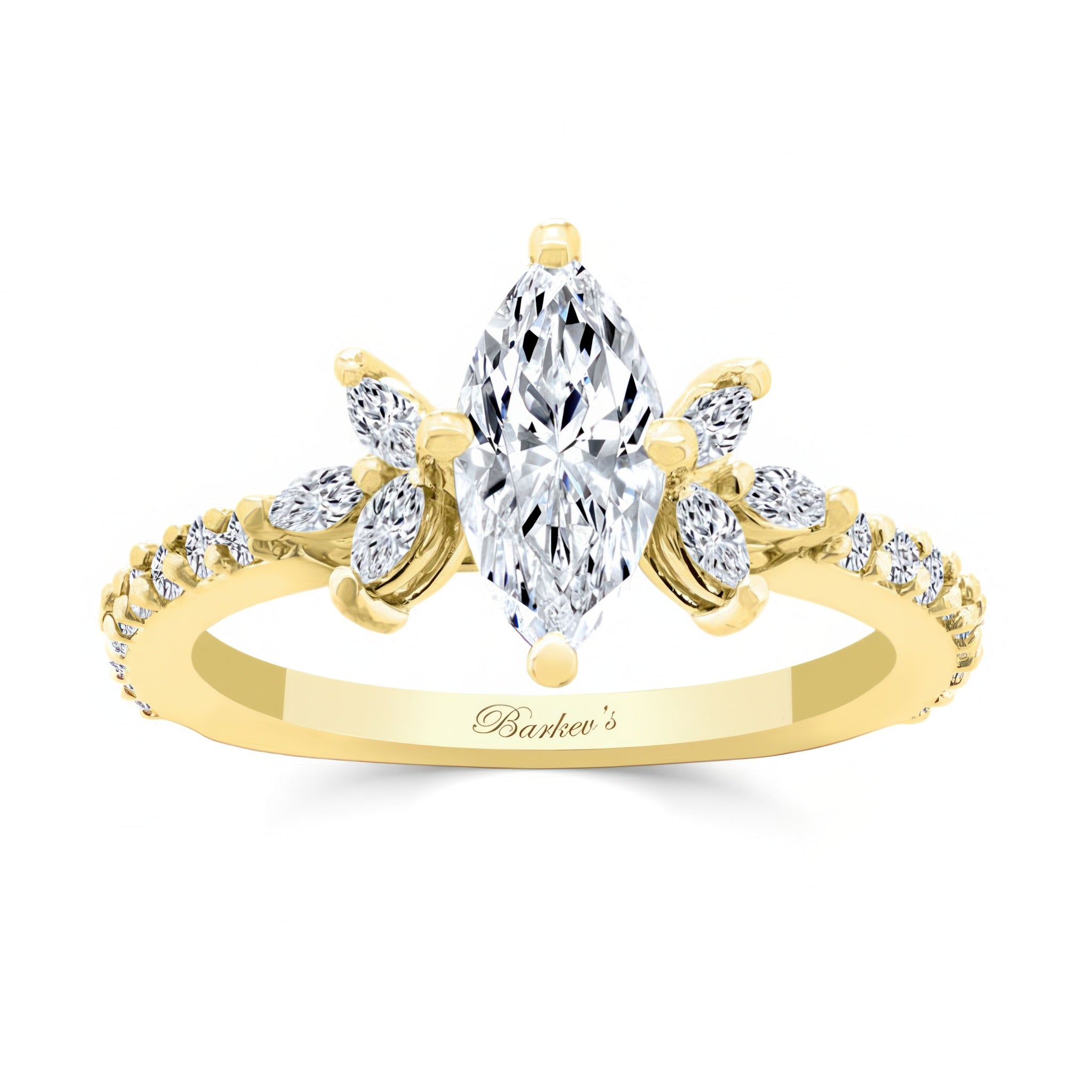 Marquise Cut Lab Diamond Engagement Ring