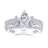 Marquise Cut Lab Diamond Bridal Set With 2 Bands