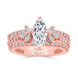 Marquise Cut Lab Diamond Bridal Set With 2 Bands
