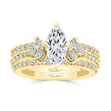 Marquise Cut Lab Diamond Bridal Set With 2 Bands