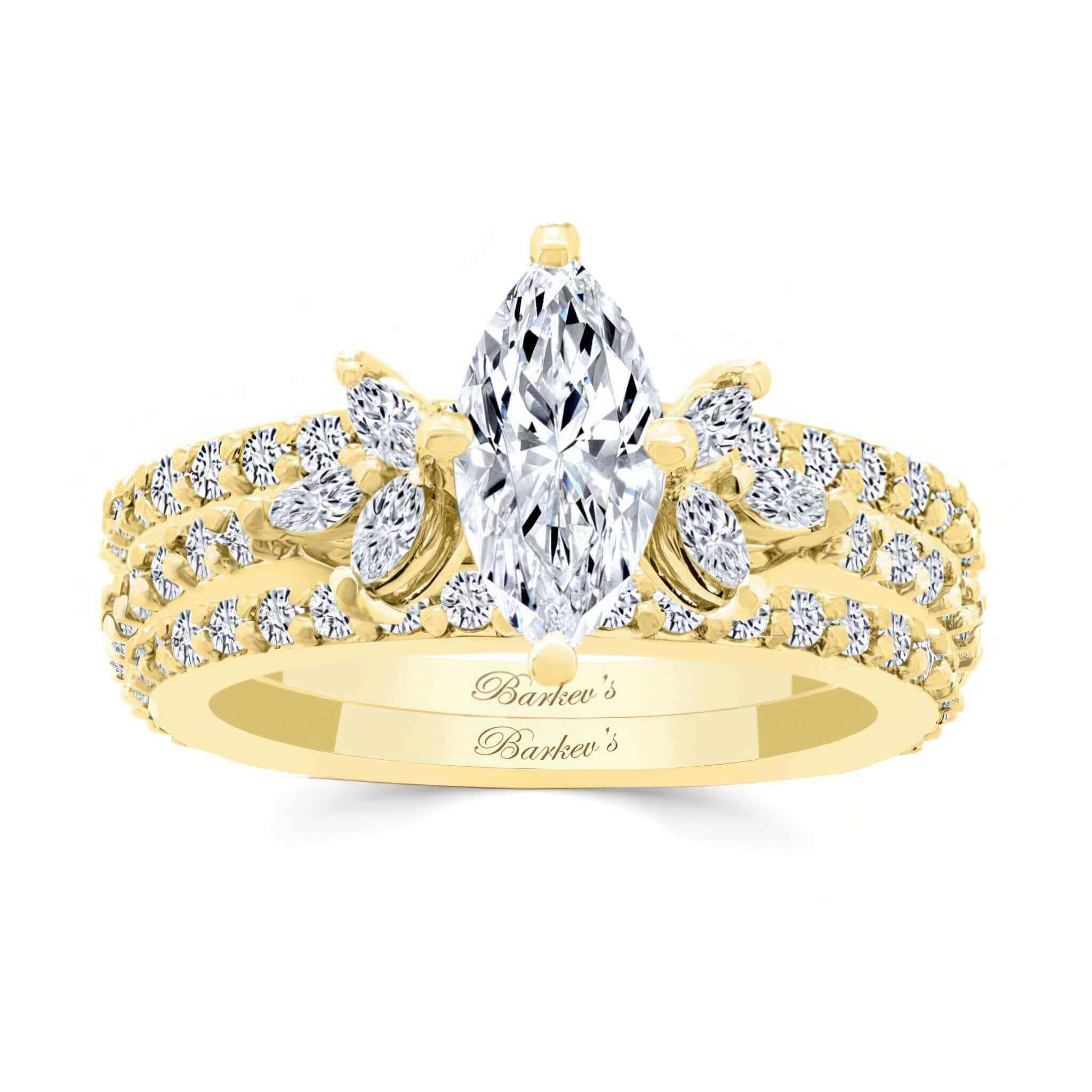 Marquise Cut Bridal Set With 2 Bands