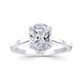 2 Carat Oval Cut Lab Diamond Solitaire Engagement Ring