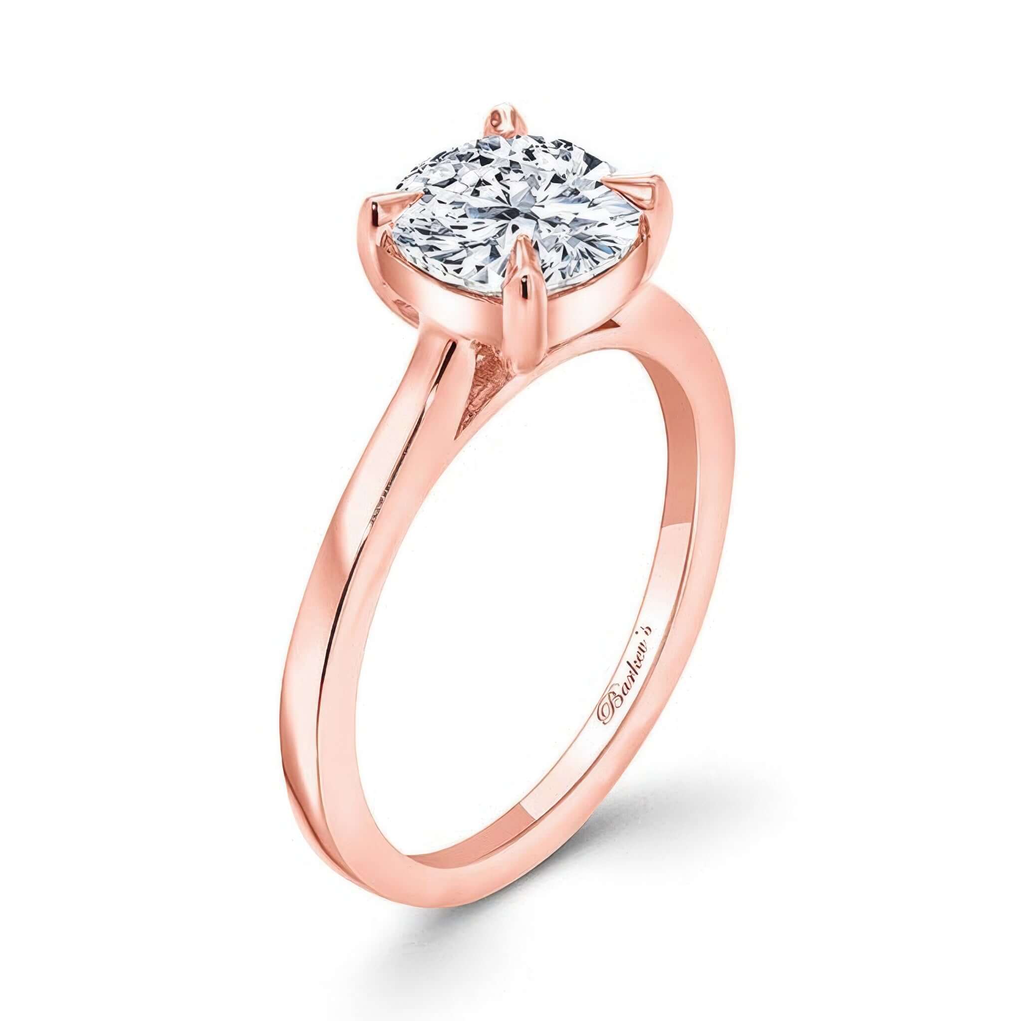 2 Carat Cushion Cut Lab Diamond Solitaire Engagement Ring in rose gold with a sparkling diamond centerpiece.