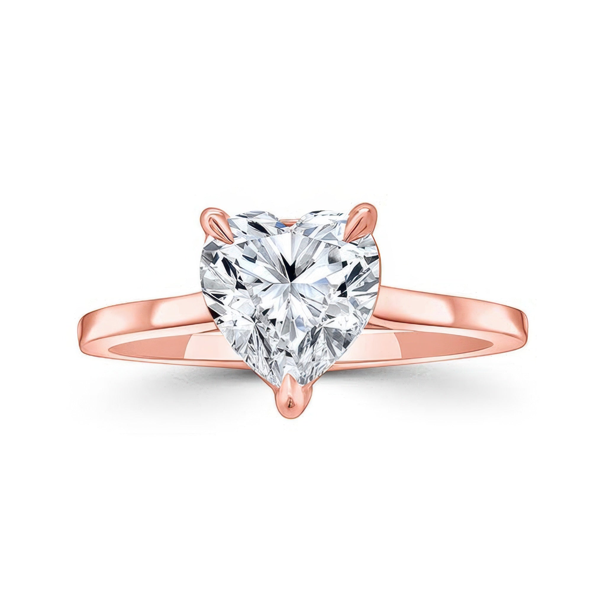 2 Carat Heart Shape Lab Diamond Solitaire Engagement Ring