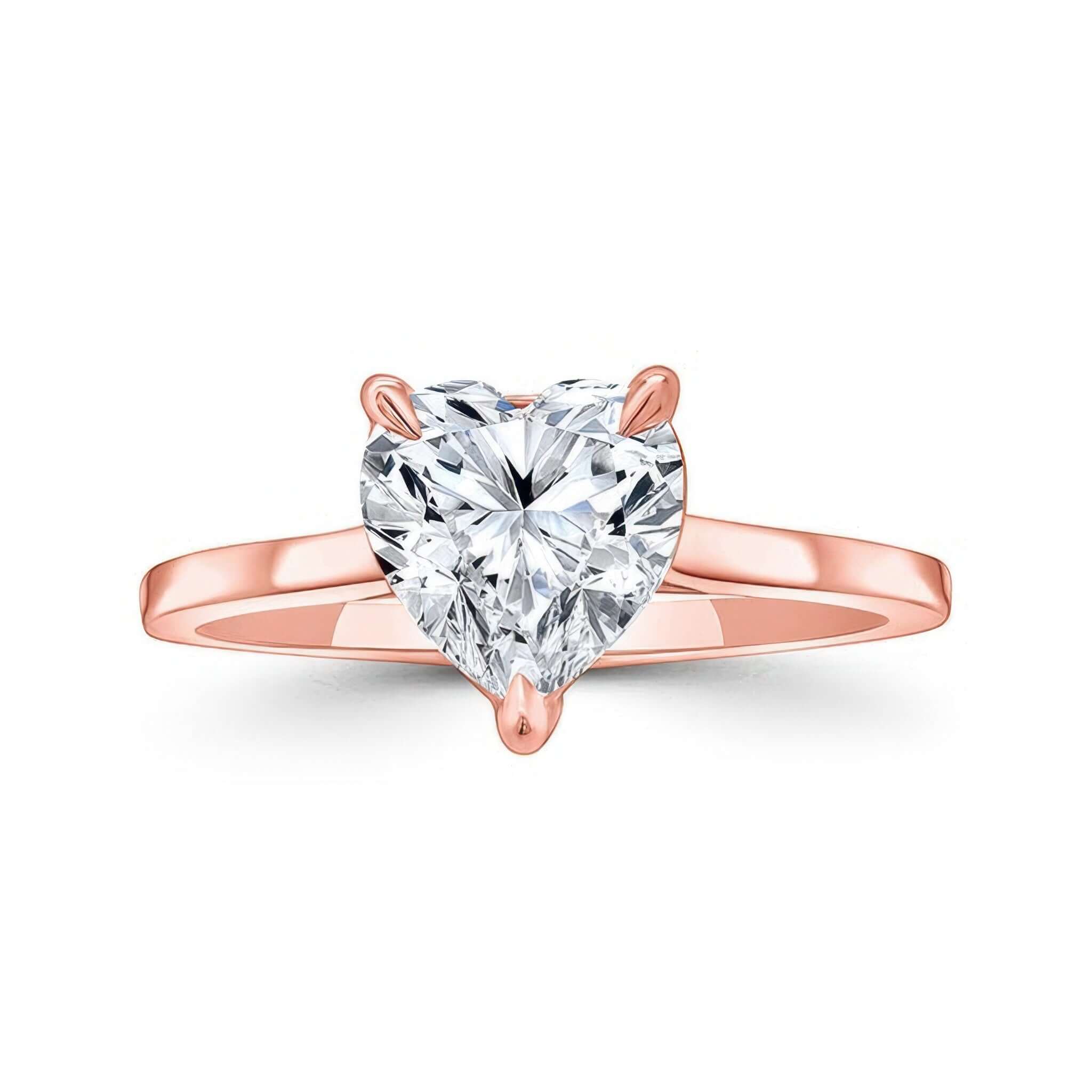 2 Carat Heart Shape Lab Diamond Solitaire Engagement Ring