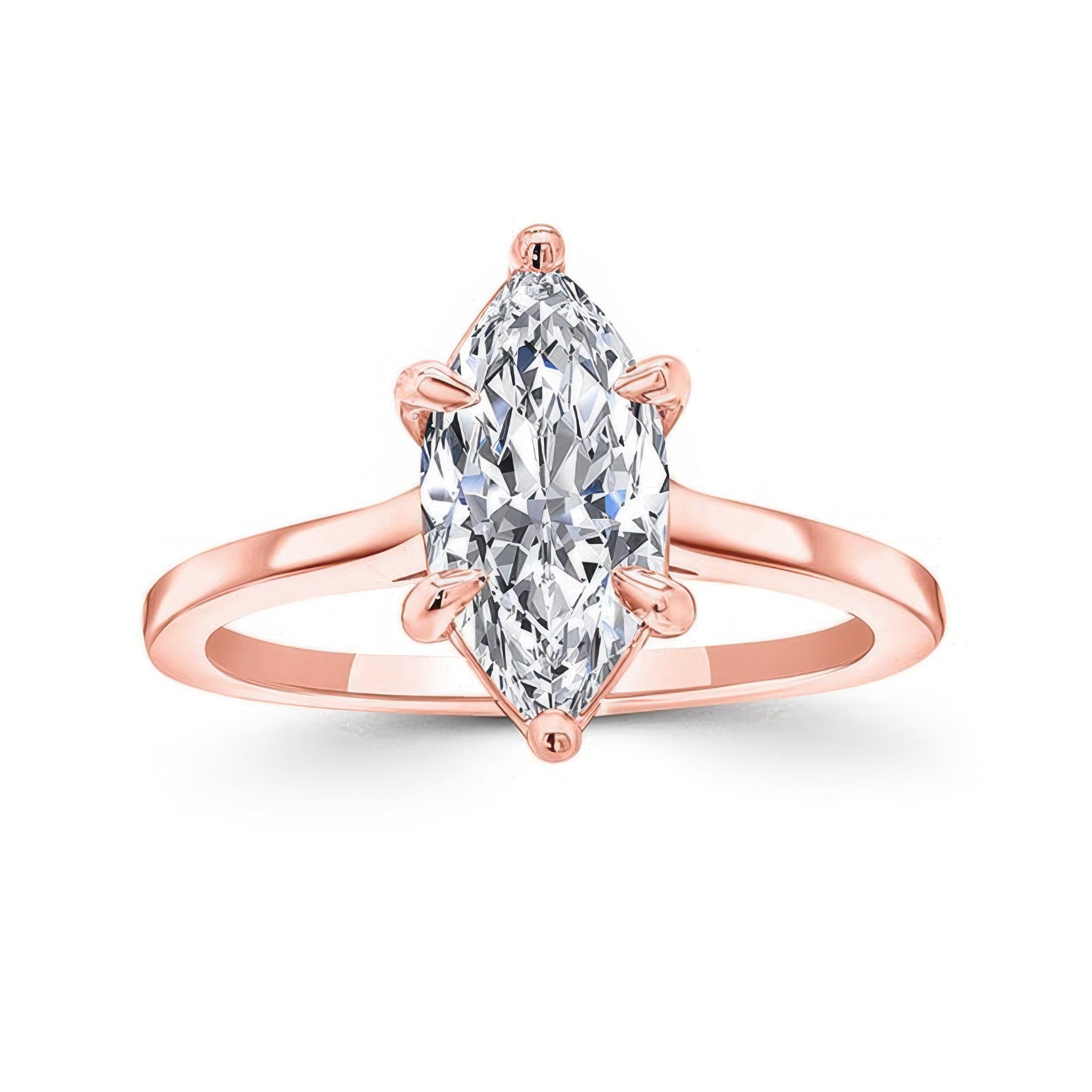 2 Carat Marquise Cut Lab Diamond Solitaire Engagement Ring